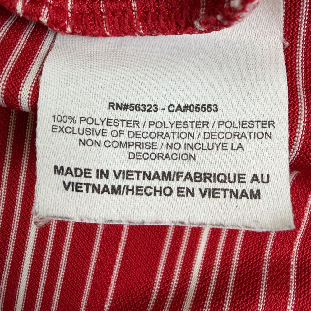 Nike Golf Dri-Fit Red White Stripe Polo Shirt Men's Large Golf Shirt - Picture 4 of 9
